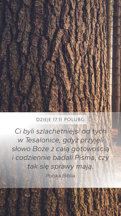 Dzieje 17:11 POLUBG Bible Verse Image