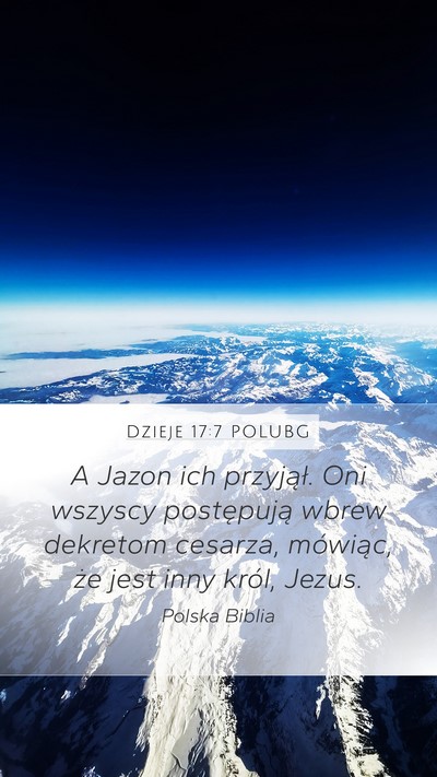 Dzieje 17:7 POLUBG Bible Verse Image