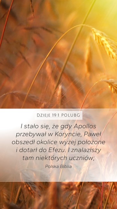 Dzieje 19:1 POLUBG Bible Verse Image
