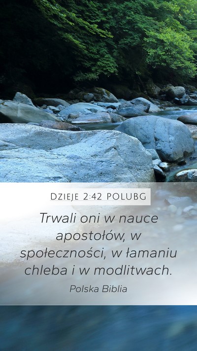 Dzieje 2:42 POLUBG Bible Verse Image