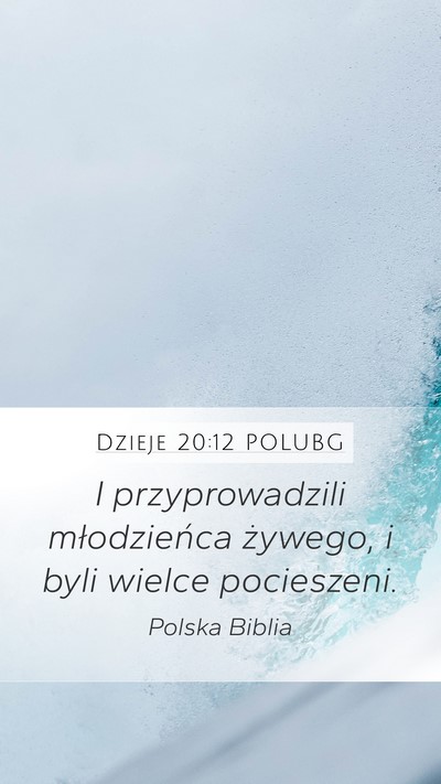 Dzieje 20:12 POLUBG Mobile Phone Wallpaper - I przyprowadzili młodzieńca żywego, i byli - Mobile Bible Verse Wallpaper