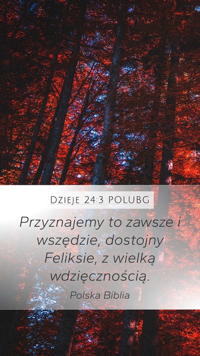 Dzieje 24:3 POLUBG Bible Verse Image