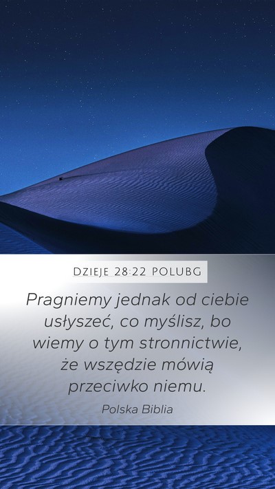 Dzieje 28:22 POLUBG Bible Verse Image
