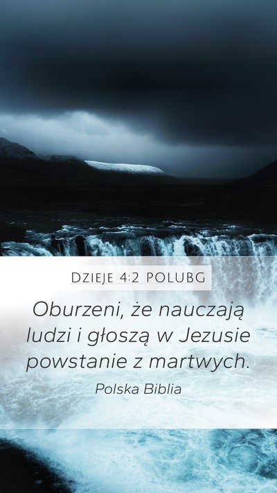 Dzieje 4:2 POLUBG Bible Verse Image
