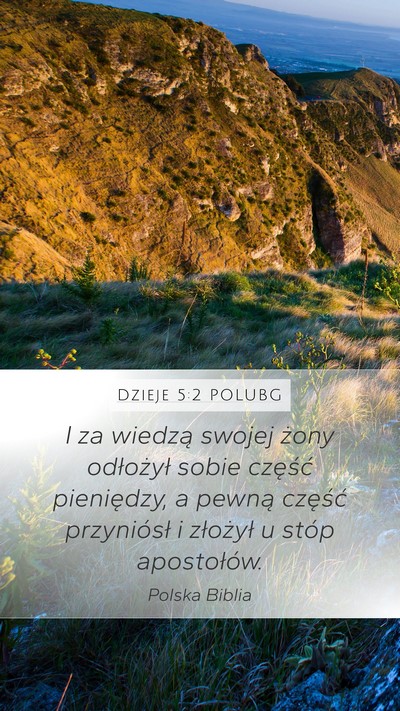 Dzieje 5:2 POLUBG Bible Verse Image