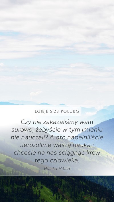 Dzieje 5:28 POLUBG Bible Verse Image