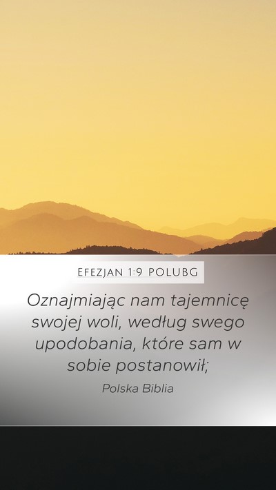 Efezjan 1:9 POLUBG Bible Verse Image