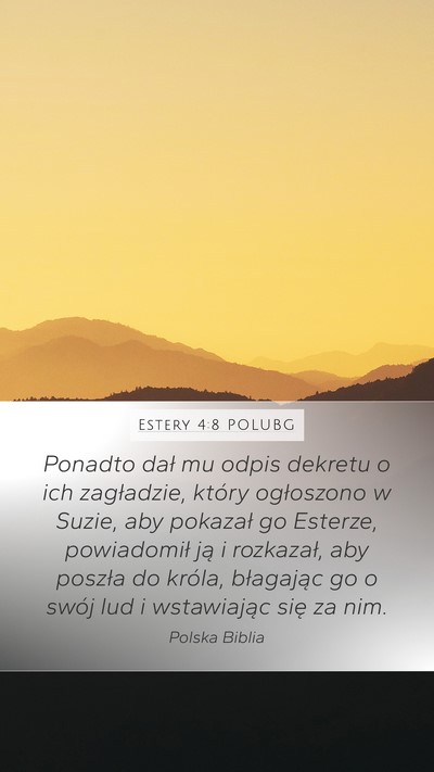 Estery 4:8 POLUBG Bible Verse Image