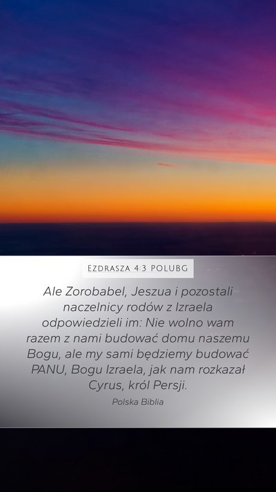 Ezdrasza 4:3 POLUBG Bible Verse Image
