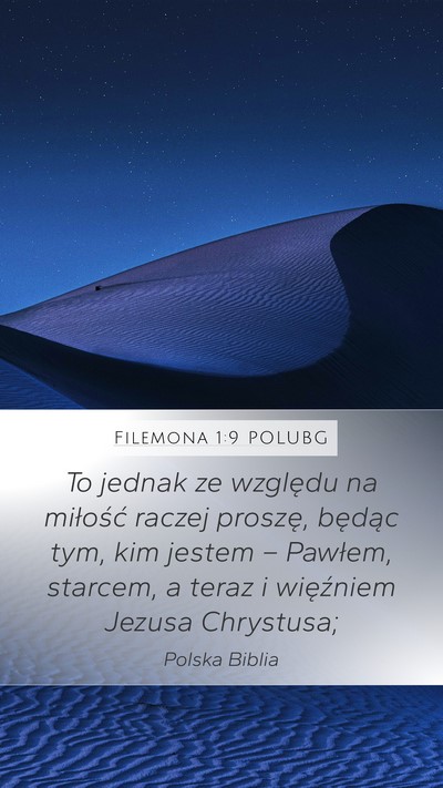 Filemona 1:9 POLUBG Mobile Phone Wallpaper - To jednak ze względu na miłość raczej - Mobile Bible Verse Wallpaper