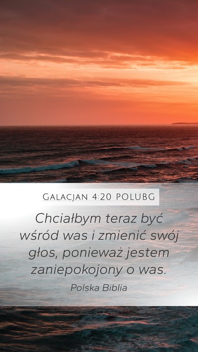 Galacjan 4:20 POLUBG Bible Verse Image