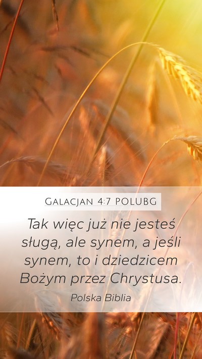 Galacjan 4:7 POLUBG Bible Verse Image