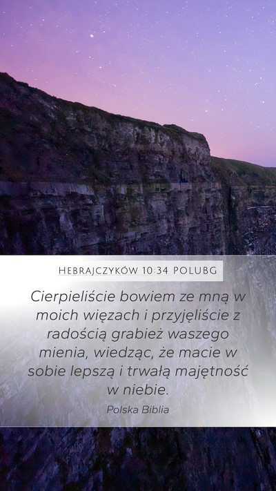 Hebrajczyków 10:34 POLUBG Bible Verse Image