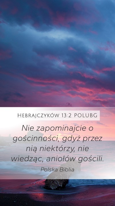 Hebrajczyków 13:2 POLUBG Bible Verse Image