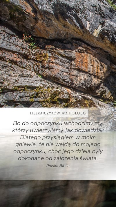Hebrajczyków 4:3 POLUBG Bible Verse Image