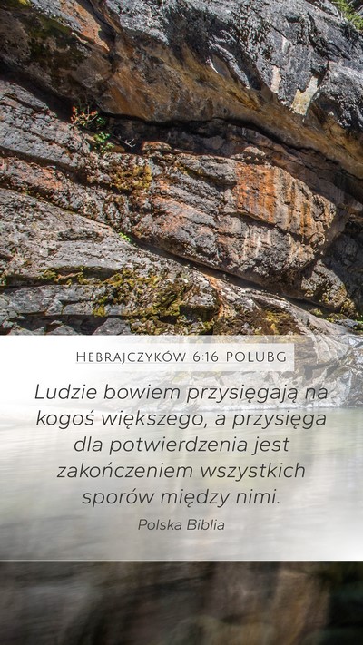 Hebrajczyków 6:16 POLUBG Bible Verse Image