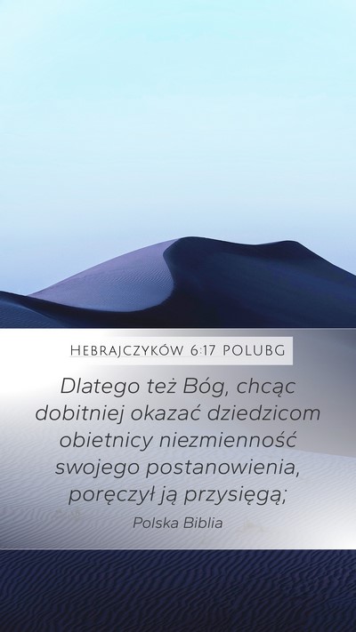 Hebrajczyków 6:17 POLUBG Bible Verse Image