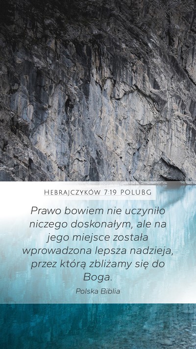 Hebrajczyków 7:19 POLUBG Bible Verse Image
