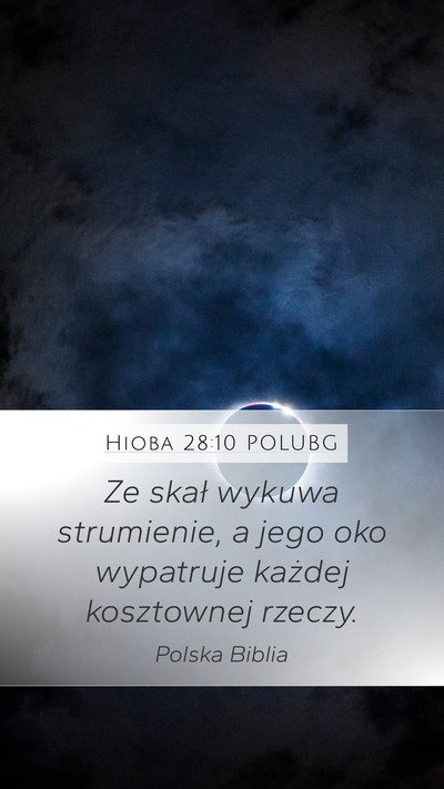 Hioba 28:10 POLUBG Mobile Phone Wallpaper - Ze skał wykuwa strumienie, a jego oko wypatruje - Mobile Bible Verse Wallpaper