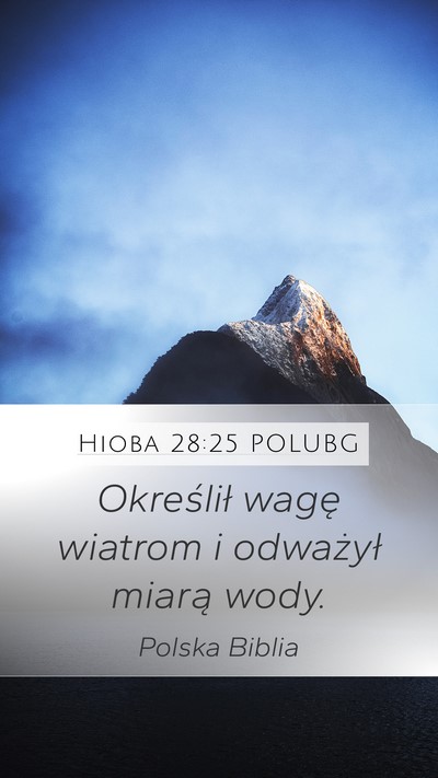 Hioba 28:25 POLUBG Bible Verse Image