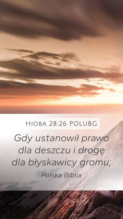 Hioba 28:26 POLUBG Bible Verse Image