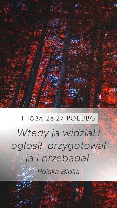 Hioba 28:27 POLUBG Mobile Phone Wallpaper - Wtedy ją widział i ogłosił; przygotował ją - Mobile Bible Verse Wallpaper