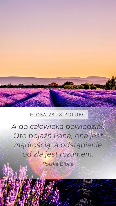 Hioba 28:28 POLUBG Bible Verse Image