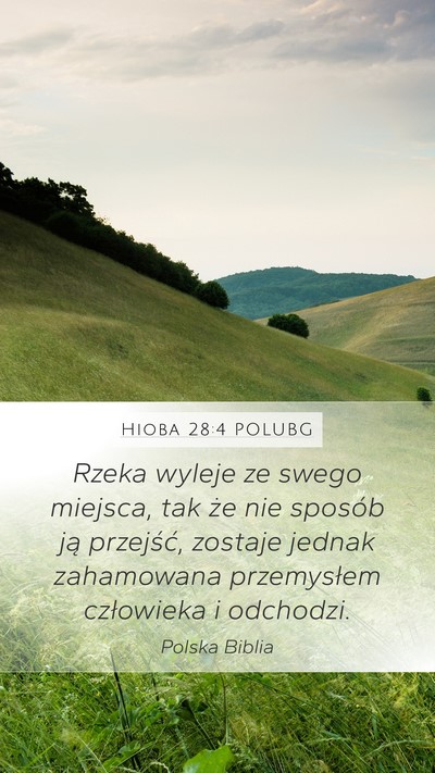 Hioba 28:4 POLUBG Mobile Phone Wallpaper - Rzeka wyleje ze swego miejsca, tak że nie - Mobile Bible Verse Wallpaper