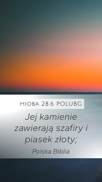 Hioba 28:6 POLUBG Bible Verse Image
