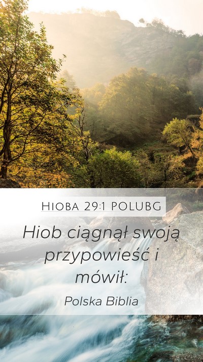 Hioba 29:1 POLUBG Bible Verse Image