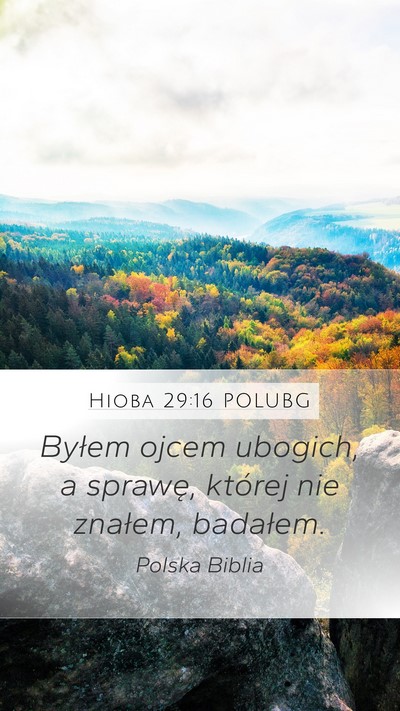 Hioba 29:16 POLUBG Bible Verse Image