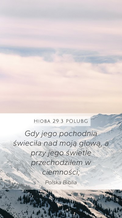 Hioba 29:3 POLUBG Bible Verse Image