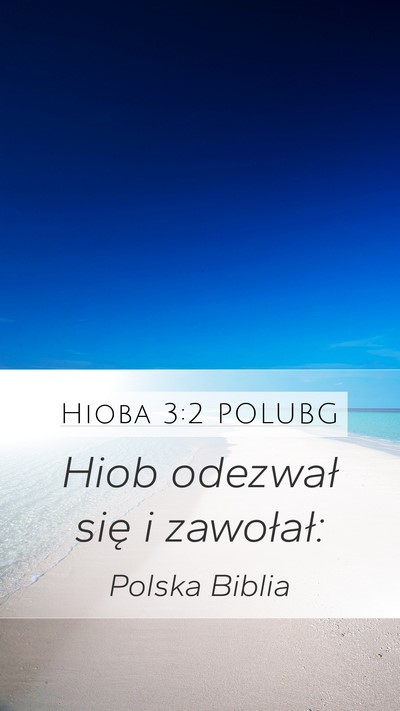 Hioba 3:2 POLUBG Mobile Phone Wallpaper - Hiob odezwał się i - Mobile Bible Verse Wallpaper