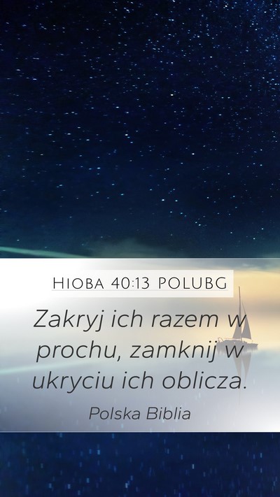 Hioba 40:13 POLUBG Bible Verse Image