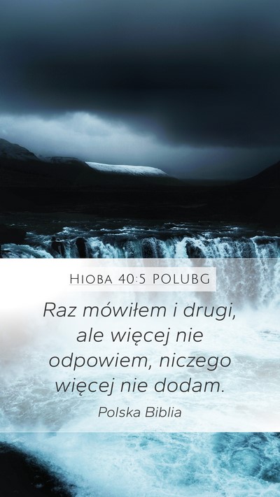 Hioba 40:5 POLUBG Bible Verse Image