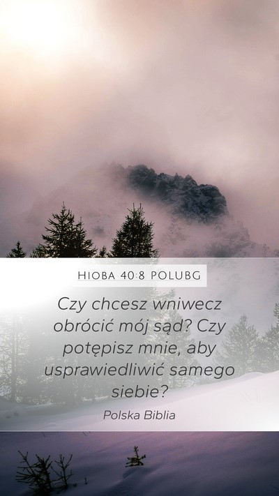Hioba 40:8 POLUBG Bible Verse Image