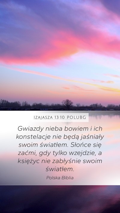 Izajasza 13:10 POLUBG Bible Verse Image