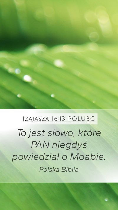 Izajasza 16:13 POLUBG Bible Verse Image