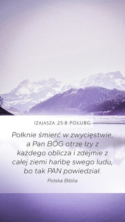 Izajasza 25:8 POLUBG Bible Verse Image