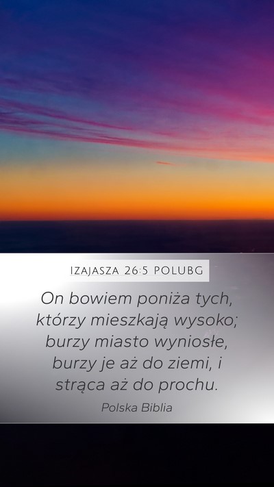 Izajasza 26:5 POLUBG Bible Verse Image