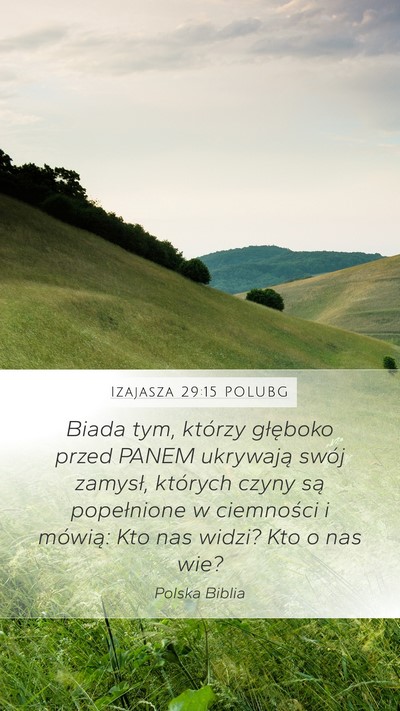 Izajasza 29:15 POLUBG Bible Verse Image