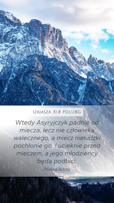 Izajasza 31:8 POLUBG Bible Verse Image