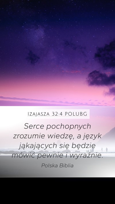 Izajasza 32:4 POLUBG Bible Verse Image