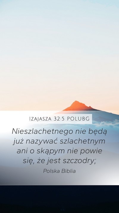 Izajasza 32:5 POLUBG Bible Verse Image