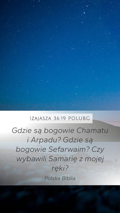 Izajasza 36:19 POLUBG Bible Verse Image