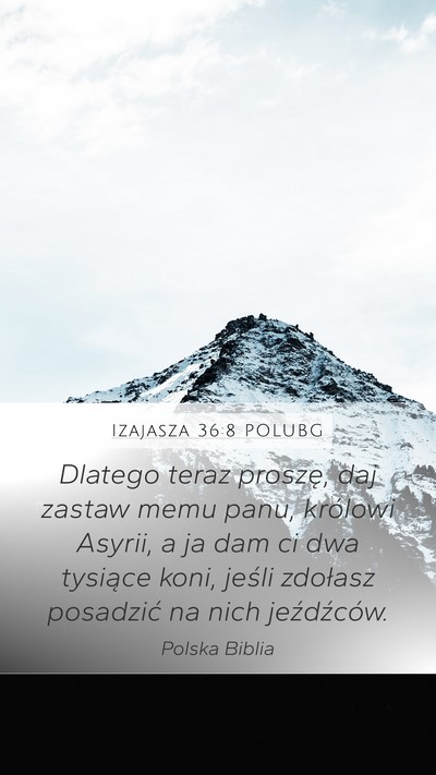 Izajasza 36:8 POLUBG Bible Verse Image