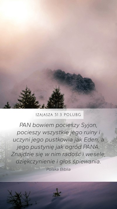Izajasza 51:3 POLUBG Bible Verse Image