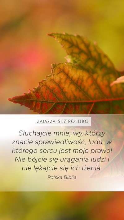 Izajasza 51:7 POLUBG Bible Verse Image