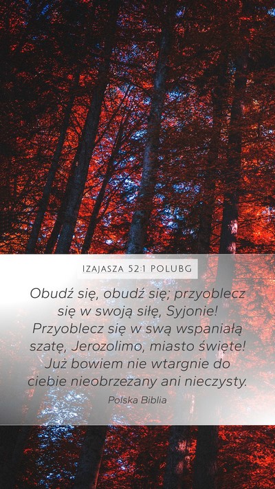 Izajasza 52:1 POLUBG Bible Verse Image