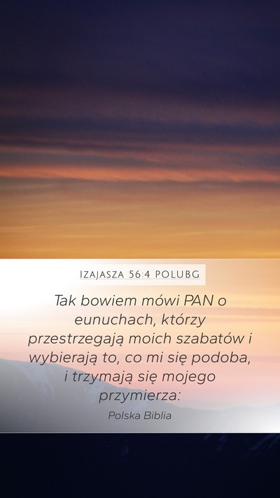 Izajasza 56:4 POLUBG Bible Verse Image